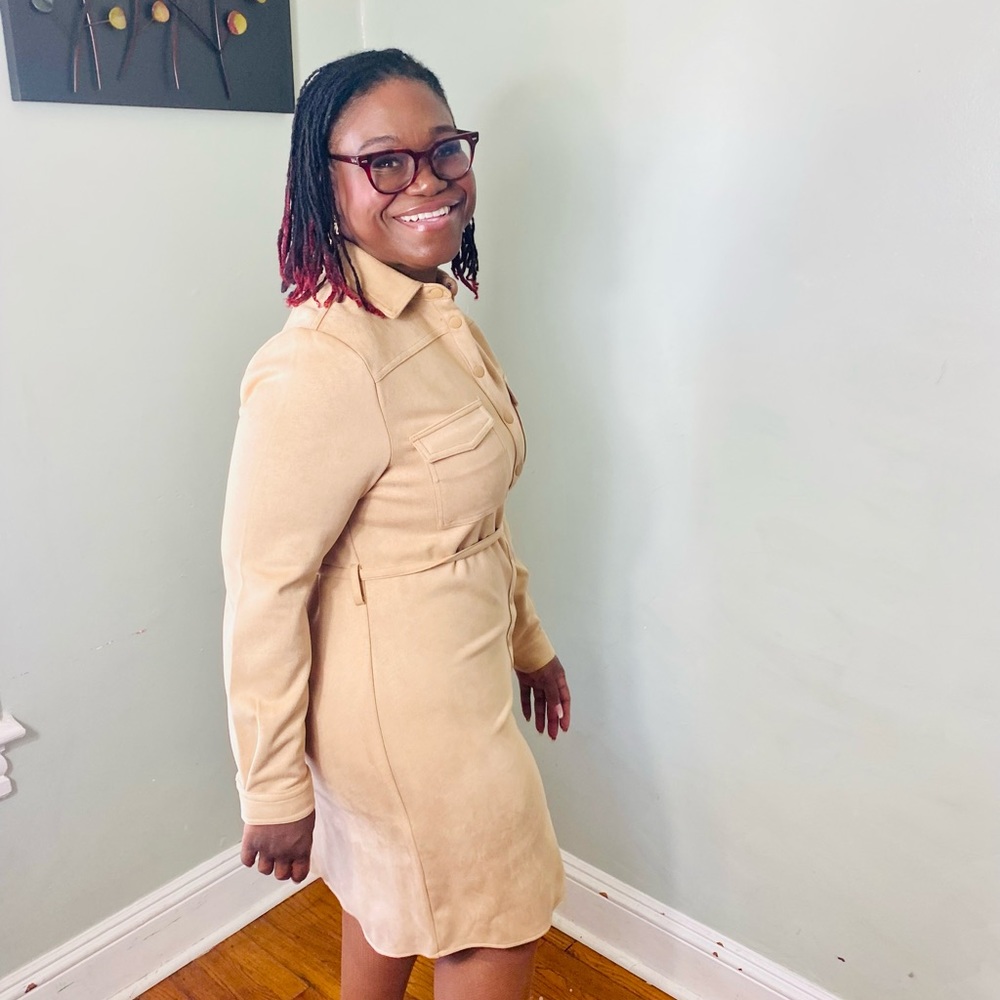 Faux Suede Dress